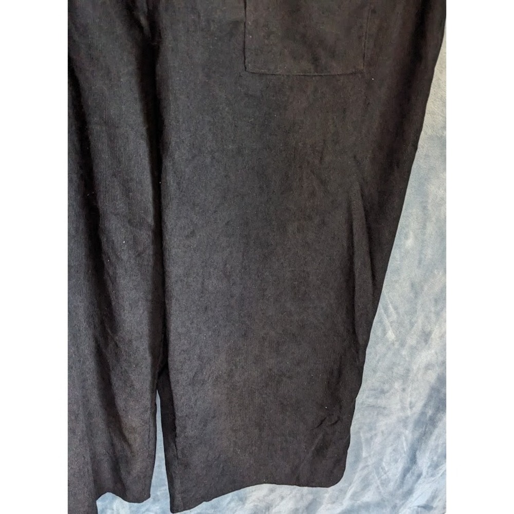 Arula Women Corduroy Overalls Size B Black Wide Leg Romper Jumpsuit Artsy Boho - Picture 5 of 13